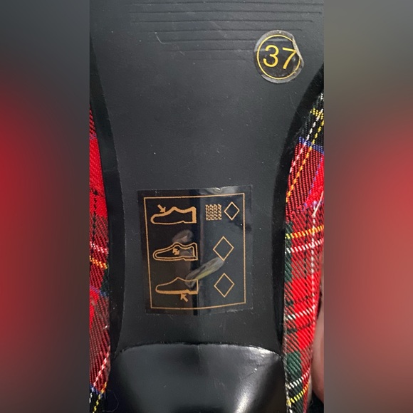 NWOB Spring TARTAN Heeled Pumps, 37 EU/ 6.5-7 US Winter Sale - Picture 7 of 7